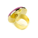 woven acrylic ring back view gold