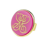 woven acrylic ring hot pink gold