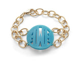 isobel bracelet turquoise acrylic gold chain