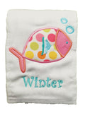 Personalized Baby Girl Appliqued Burp Cloth - Choose Icon