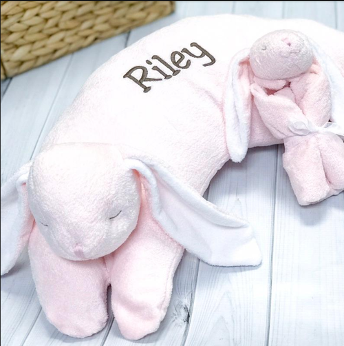 Bunny Pillow and Lovie Gift Set Choose Color