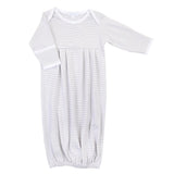 Personalized Unisex Grey Mini Stripe Gathered Gown