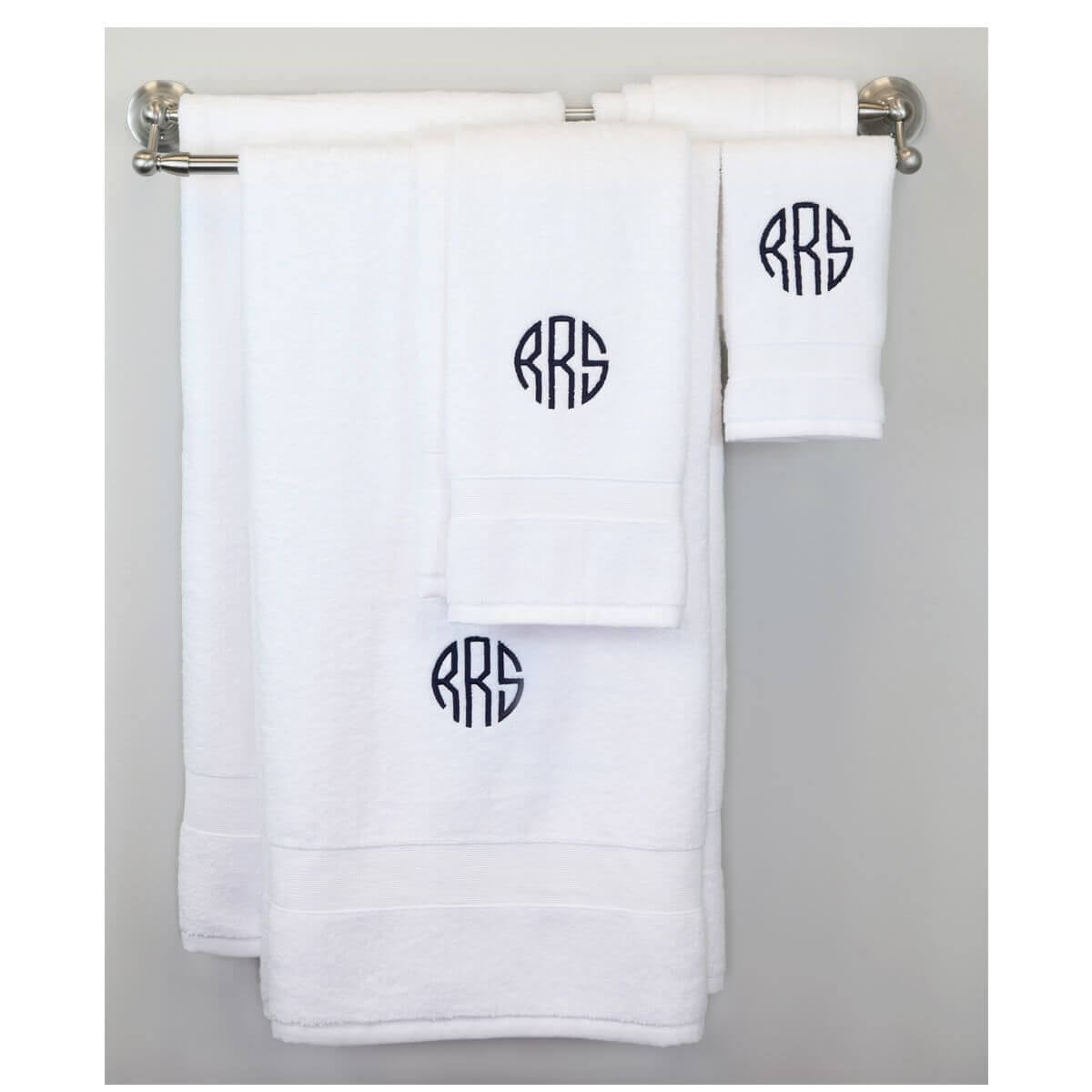 Luxury Piece Personalized Cotton Towel Set Choose Color Preppy