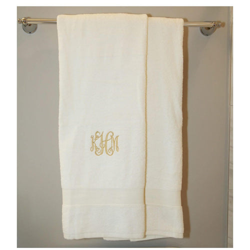 Luxury Cotton Bath Towels Set of 2 Choose Color Ivory