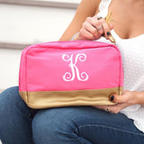 Cabana Canvas Cosmetic Bag Hot Pink