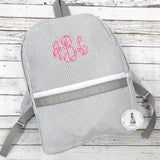 Medium Seersucker Personalized Backpack - Choose Color