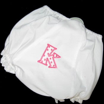 Baby Bloomers With Polka Dot Initial