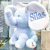 Monogrammed Elephant Personalized Baby Gift Pink or Blue