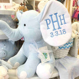 Monogrammed Elephant Personalized Baby Gift Pink or Blue