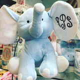 Monogrammed Elephant Personalized Baby Gift Pink or Blue