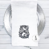 Set of 2 Personalized Kitchen Towel With Vine Initial