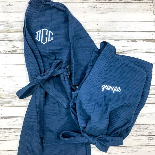 Monogrammed Waffle Weave Spa Robe | Preppy Monogrammed GIfts – Preppy ...