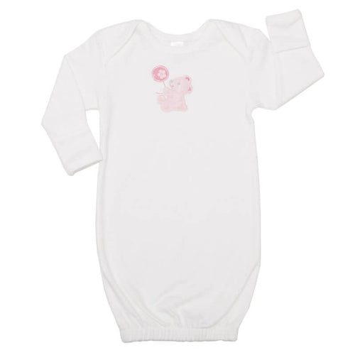 Pink Bear Newborn Gown