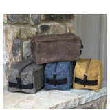 Personalized Canvas Waxed Plastic Lined Travel Kit Choose Color